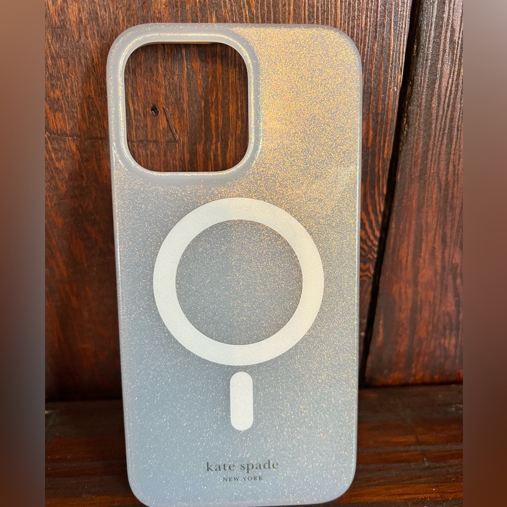 iPhone 14 Pro Max Sleek Kate Spade Gold MagSafe-Compatible Phone Case
